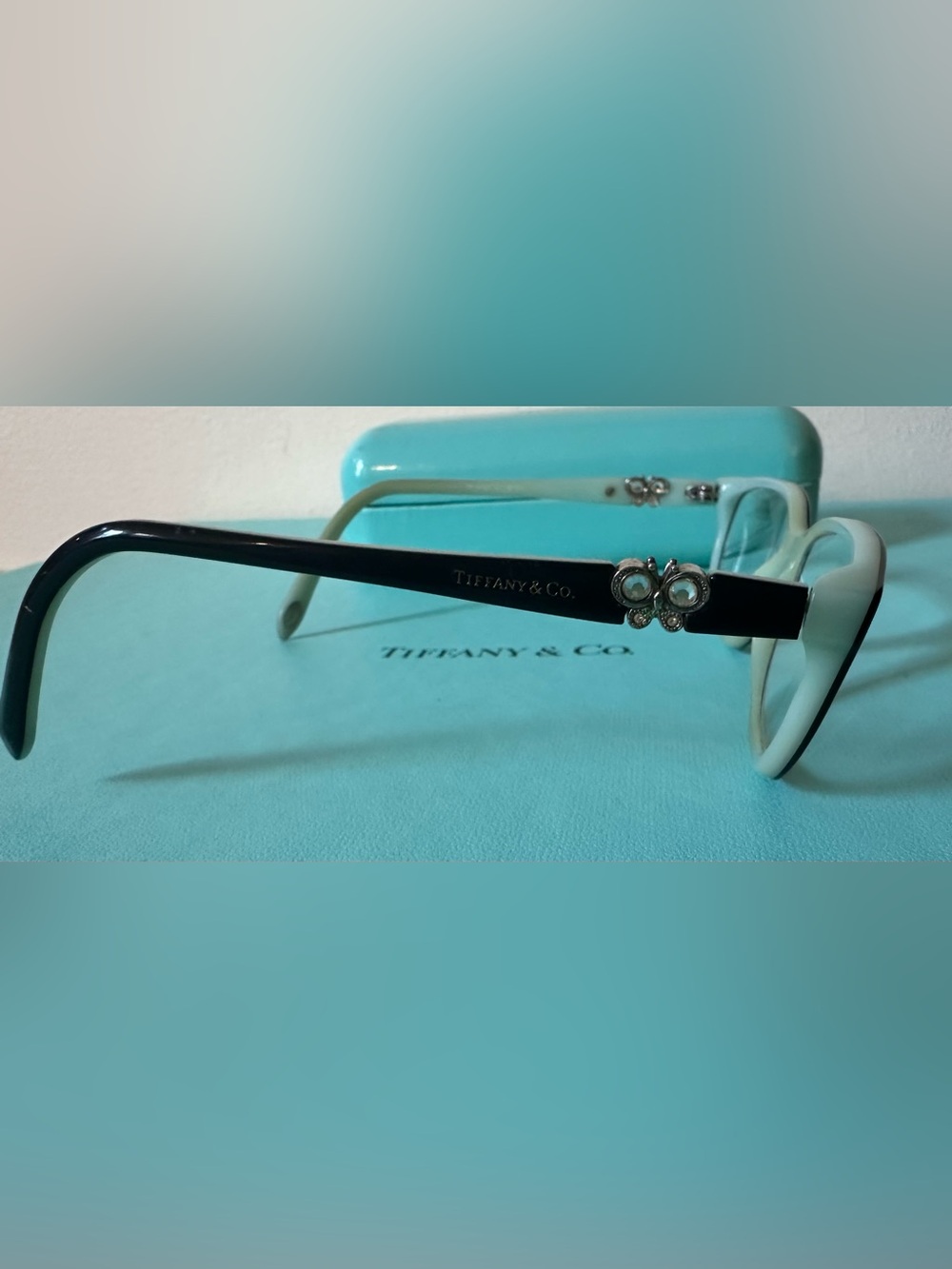 Tiffany & Co. Black & Blue Rhinestone Eyeglass Frames - Picture 7 of 10